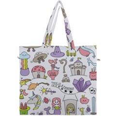 Fantasy-things-doodle-style-vector-illustration Canvas Travel Bag by Salman4z