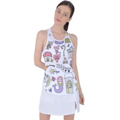 Fantasy-things-doodle-style-vector-illustration Racer Back Mesh Tank Top by Salman4z