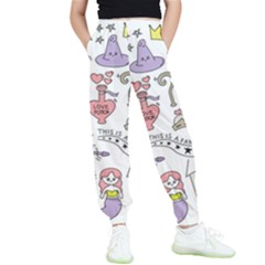 Fantasy-things-doodle-style-vector-illustration Kids  Elastic Waist Pants by Salman4z