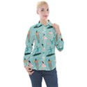 Beach-surfing-surfers-with-surfboards-surfer-rides-wave-summer-outdoors-surfboards-seamless-pattern- Women s Long Sleeve Pocket Shirt View1