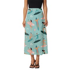 Beach-surfing-surfers-with-surfboards-surfer-rides-wave-summer-outdoors-surfboards-seamless-pattern- Classic Midi Chiffon Skirt by Salman4z