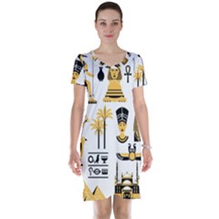 Egypt-symbols-decorative-icons-set Short Sleeve Nightdress by Salman4z