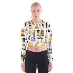 Egypt-symbols-decorative-icons-set Cropped Sweatshirt by Salman4z