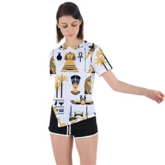 Egypt-symbols-decorative-icons-set Asymmetrical Short Sleeve Sports Tee by Salman4z