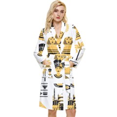 Egypt-symbols-decorative-icons-set Long Sleeve Velvet Robe by Salman4z