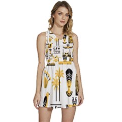 Egypt-symbols-decorative-icons-set Sleeveless High Waist Mini Dress by Salman4z