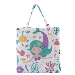 Set-cute-mermaid-seaweeds-marine-inhabitants Grocery Tote Bag by Salman4z