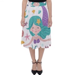 Set-cute-mermaid-seaweeds-marine-inhabitants Classic Midi Skirt by Salman4z