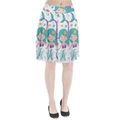 Set-cute-mermaid-seaweeds-marine-inhabitants Pleated Skirt by Salman4z