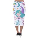 Set-cute-mermaid-seaweeds-marine-inhabitants Velvet Midi Pencil Skirt View2