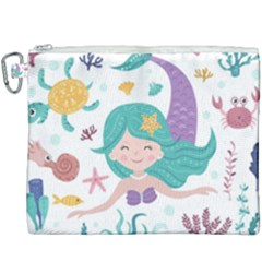 Set-cute-mermaid-seaweeds-marine-inhabitants Canvas Cosmetic Bag (xxxl) by Salman4z