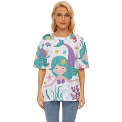 Set-cute-mermaid-seaweeds-marine-inhabitants Oversized Basic Tee by Salman4z