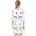 Unicorns-rainbows-seamless-pattern Quarter Sleeve Pocket Dress View2