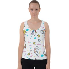 Unicorns-rainbows-seamless-pattern Velvet Tank Top by Salman4z