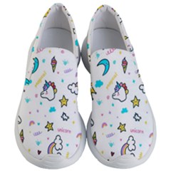 Unicorns-rainbows-seamless-pattern Women s Lightweight Slip Ons by Salman4z