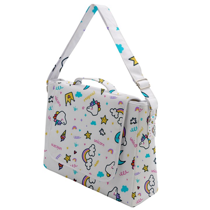 Unicorns-rainbows-seamless-pattern Box Up Messenger Bag