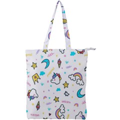 Unicorns-rainbows-seamless-pattern Double Zip Up Tote Bag by Salman4z