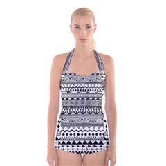 Boho-style-pattern Boyleg Halter Swimsuit  by Salman4z