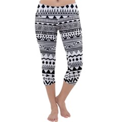 Boho-style-pattern Capri Yoga Leggings