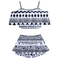 Boho-style-pattern Kids  Off Shoulder Skirt Bikini by Salman4z