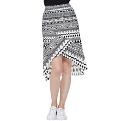 Boho-style-pattern Frill Hi Low Chiffon Skirt by Salman4z