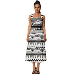 Boho-style-pattern Square Neckline Tiered Midi Dress by Salman4z