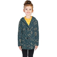 Dark-seamless-pattern-symbols-landmarks-signs-egypt -- Kids  Double Breasted Button Coat by Salman4z