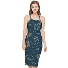 Dark-seamless-pattern-symbols-landmarks-signs-egypt -- Bodycon Cross Back Summer Dress by Salman4z