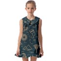 Dark-seamless-pattern-symbols-landmarks-signs-egypt -- Kids  Pilgrim Collar Ruffle Hem Dress View1