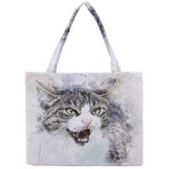 Cat Pet Art Abstract Watercolor Mini Tote Bag