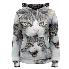 Cat Pet Art Abstract Watercolor Women s Pullover Hoodie