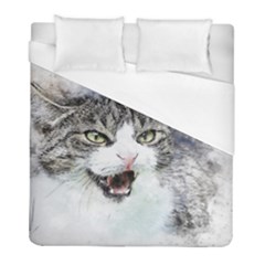 Cat Pet Art Abstract Watercolor Duvet Cover (full/ Double Size)