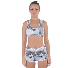 Cat Pet Art Abstract Watercolor Racerback Boyleg Bikini Set