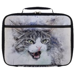 Cat Pet Art Abstract Watercolor Full Print Lunch Bag by Jancukart