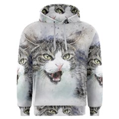 Cat Pet Art Abstract Watercolor Men s Overhead Hoodie