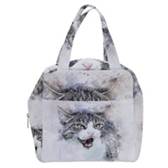 Cat Pet Art Abstract Watercolor Boxy Hand Bag