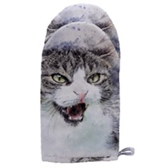 Cat Pet Art Abstract Watercolor Microwave Oven Glove