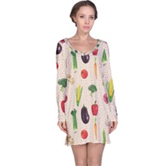 Vegetables Long Sleeve Nightdress by SychEva