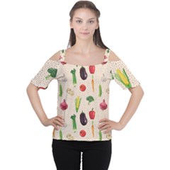 Vegetables Cutout Shoulder Tee