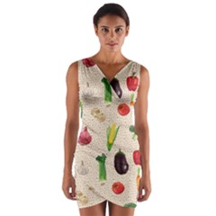 Vegetables Wrap Front Bodycon Dress by SychEva