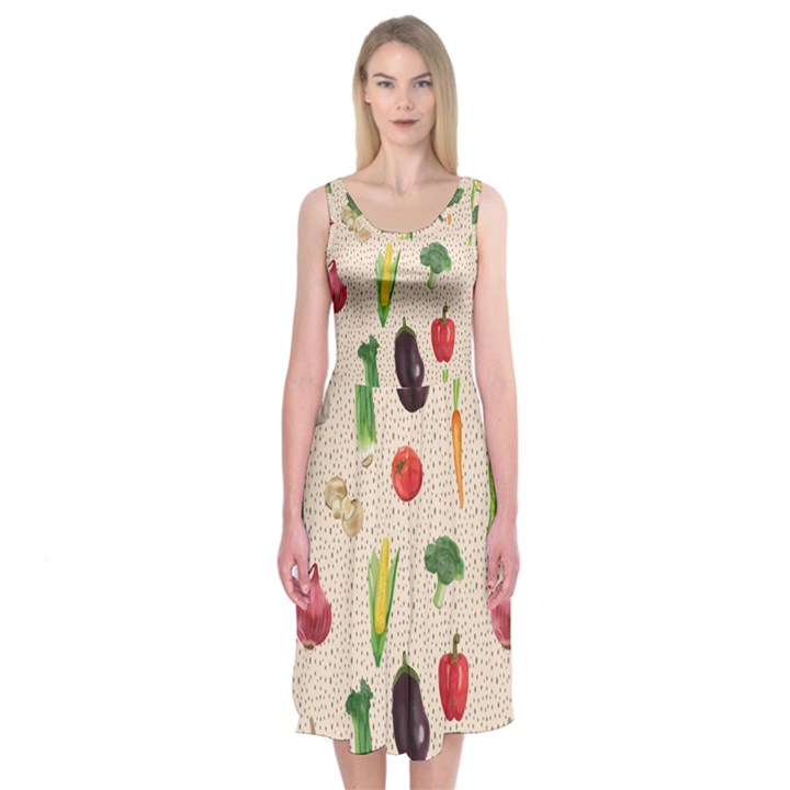 Vegetables Midi Sleeveless Dress