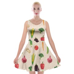 Vegetables Velvet Skater Dress