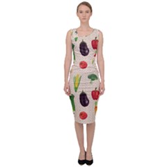 Vegetables Sleeveless Pencil Dress by SychEva