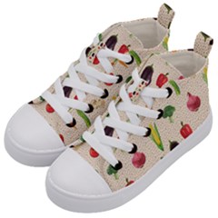 Vegetables Kids  Mid-top Canvas Sneakers by SychEva