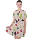 Vegetables Short Sleeve Shoulder Cut Out Dress  View1