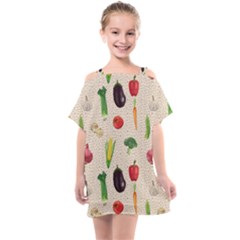 Vegetables Kids  One Piece Chiffon Dress by SychEva