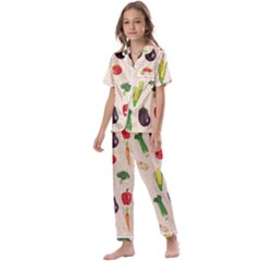 Vegetables Kids  Satin Short Sleeve Pajamas Set by SychEva