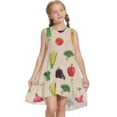 Vegetables Kids  Frill Swing Dress by SychEva