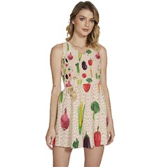 Vegetables Sleeveless High Waist Mini Dress by SychEva