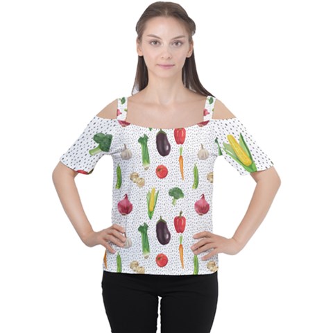 Vegetable Cutout Shoulder Tee by SychEva